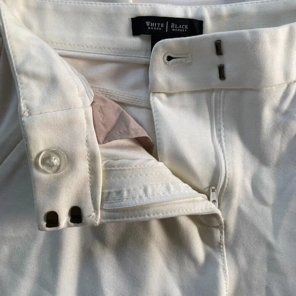 White House Black Market White Skinny Leg Stretch Pants, Size OR/XS #272 - Picture 8 of 12